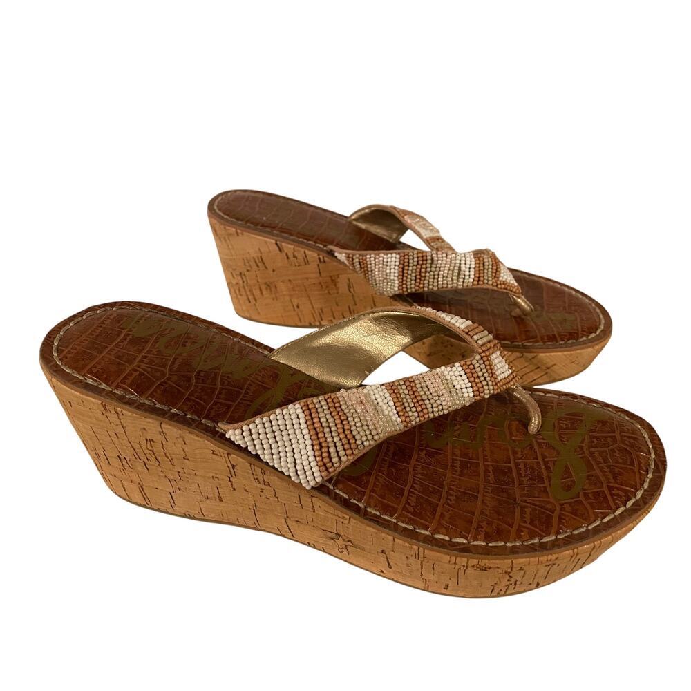 Sam Edelman Rosa Beaded Wedge Sandal Womens 7M - Picture 6 of 6